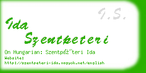 ida szentpeteri business card